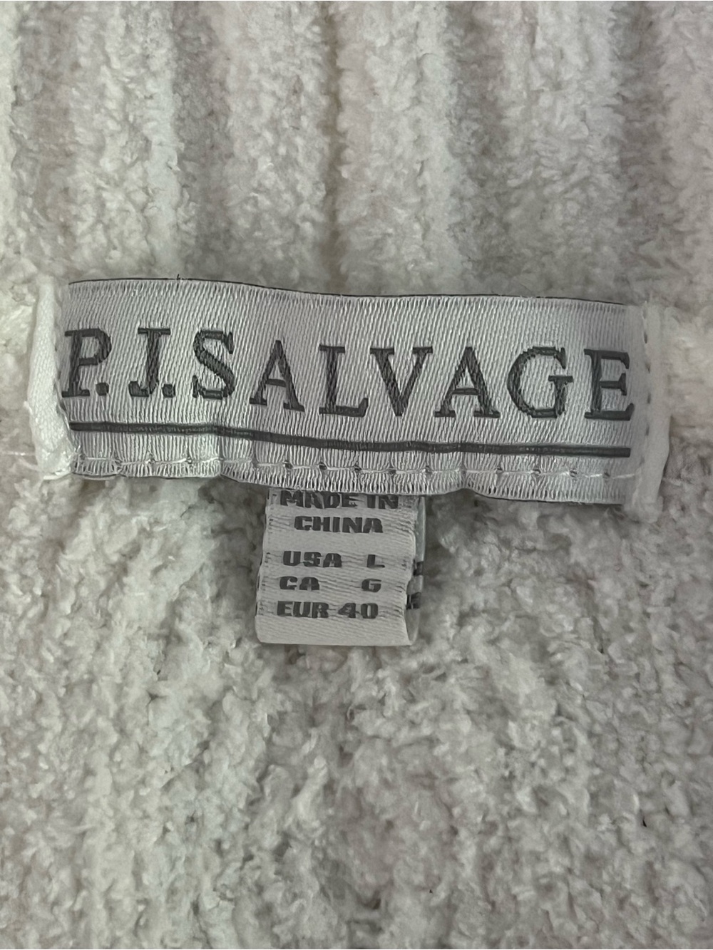 PJ Salvage Chenille Cable Knit Robe Ivory Belted Large - Picture 10 of 14